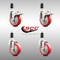 Service Caster 4 Inch 316SS Red Poly Swivel 1-3/8 Inch Expanding Stem Caster Lock Brake, 2PK SS316TTLEX20S414-PPUB-RED-2-S-2-138 - alternate 4